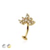 MULTI CZ MARQUISE TOP 316L SURGICAL STEEL THREADLESS FLOATING BELLY BUTTON RING